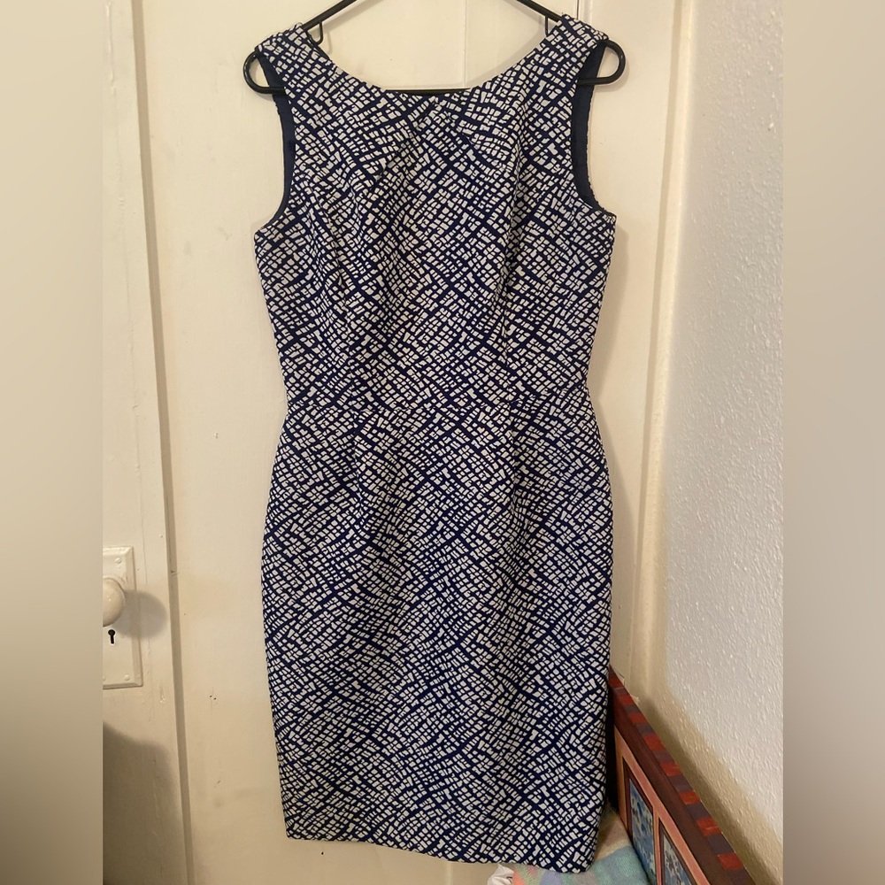 Sleeveless navy blue Tahari by ASL dress